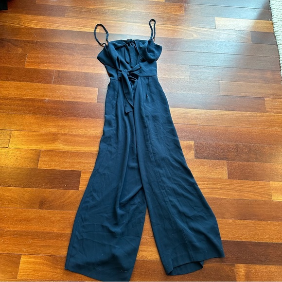 REISS navy blue Frankie bow back jumpsuit US 10 - Picture 7 of 7